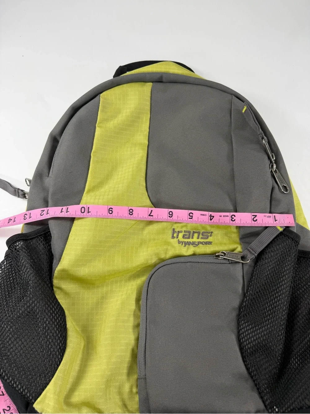 Trans by JanSport Y2K Lime Green Gray Colorblock Backpack School Hiking Daypack